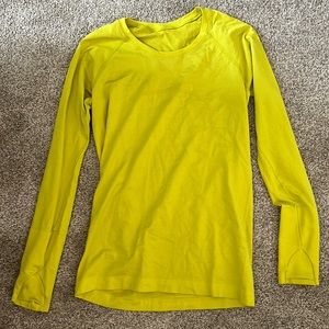 Yellow Lululemon Long sleeved Swiftly Shirt